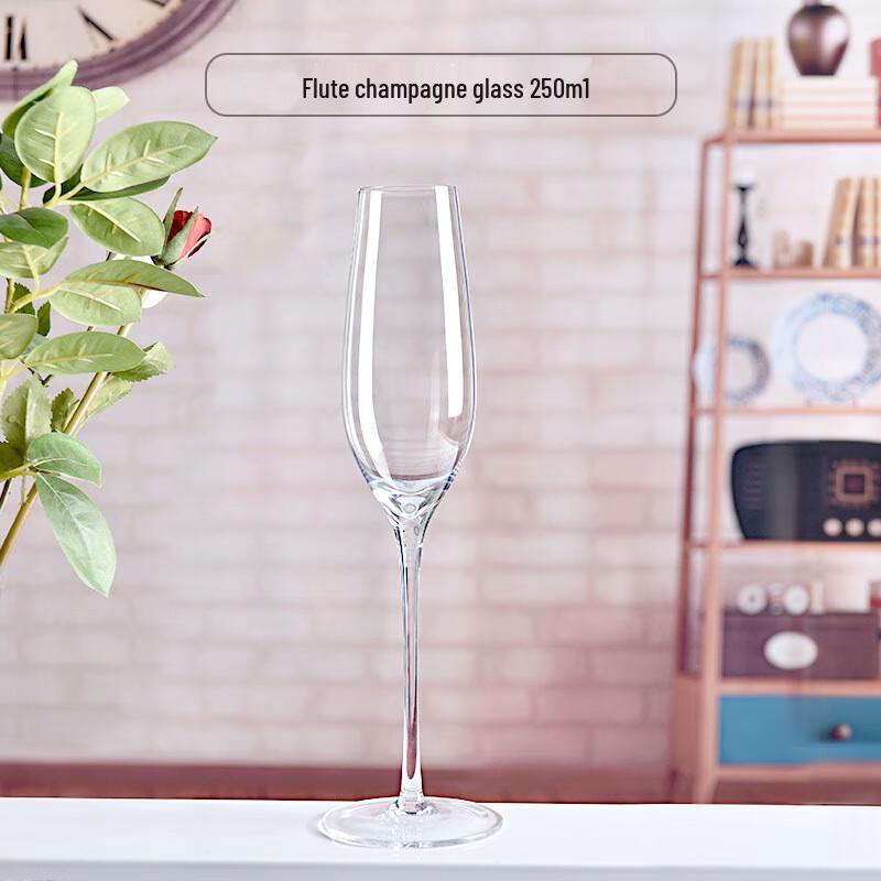 Enshousu Handmade Oblique Mouth Crystal Champagne Flute