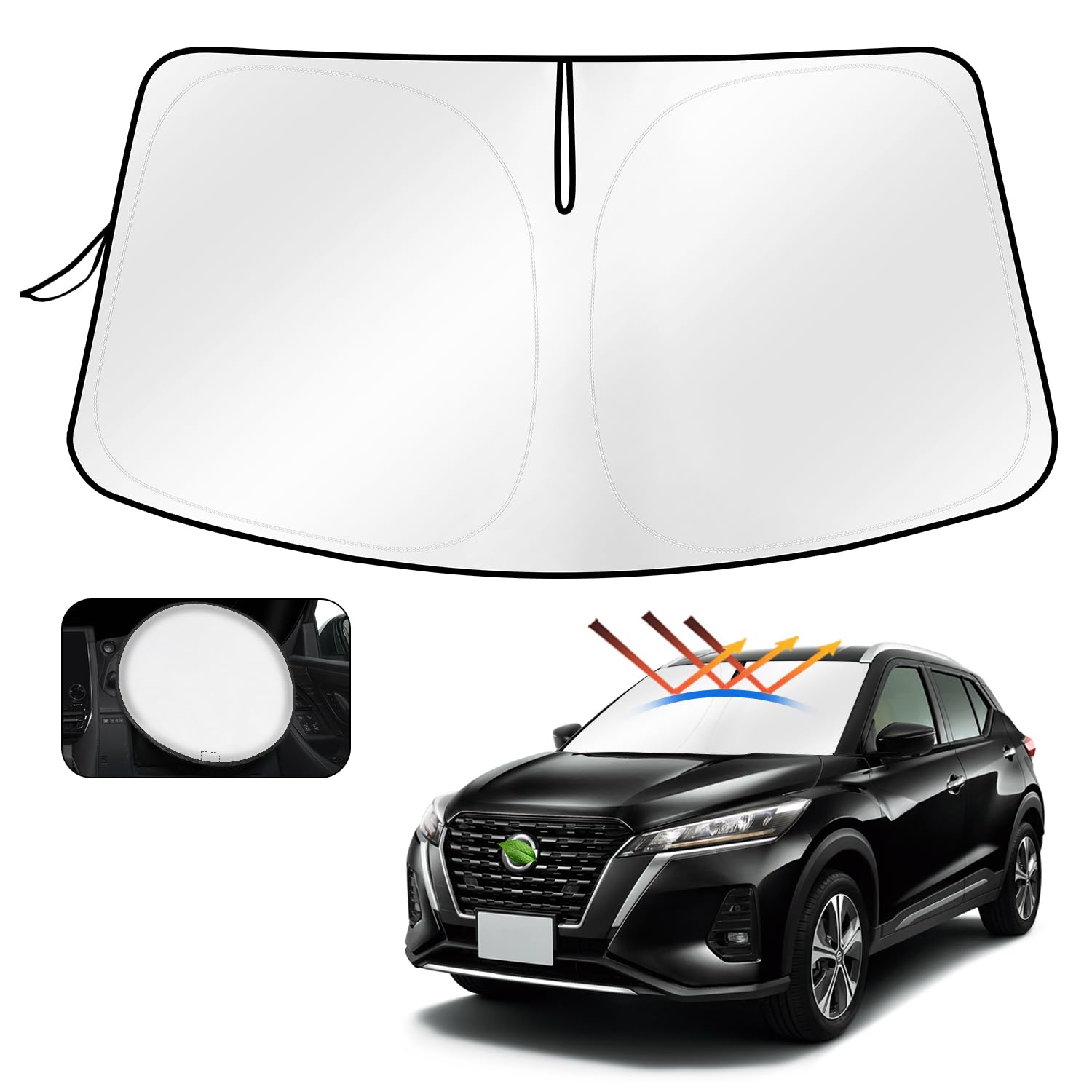 

Cartist Front Sunshade for Nissan Kicks P15 Windshield Shade UV Car Custom Interior Easy Storage Bag Direct from the Manufacturer (R2.6~) - Sunshade,