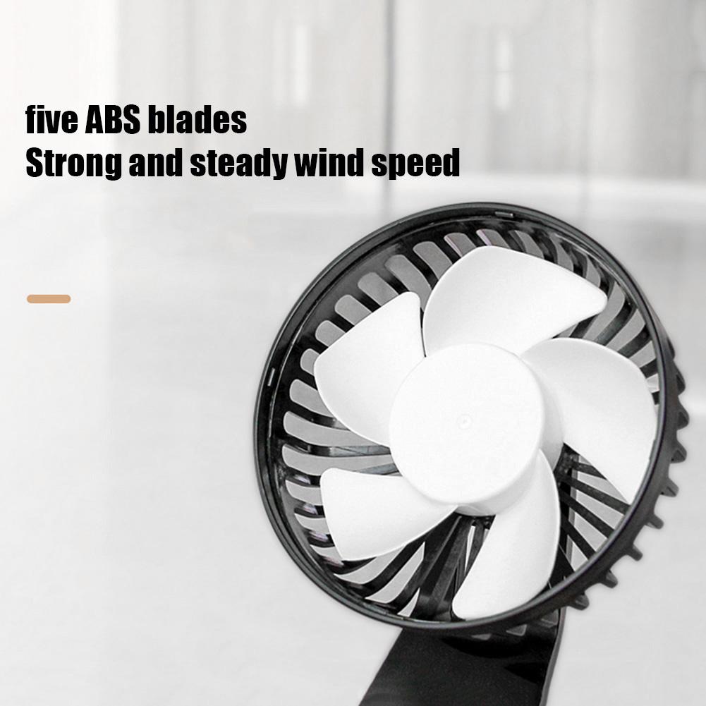 Dual Head Car Fan USB Powered with LED Lights Electric Car Fan 3 Speeds Adjustable Powerful Cooling Fan Multi-Angle Rotation