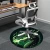 1pc Green Dragon Illustration Carpet, Round Non Slip Durable Large Size Office Carpet, Suitable for Office