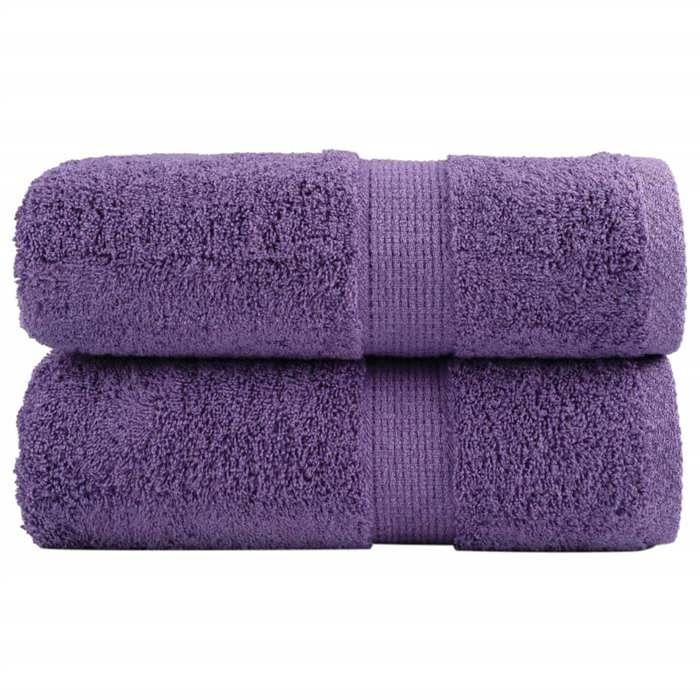 VidaXL Serviettes de toilette Premium SOLUND 2 pièces Violet 30 x 30 cm 600 g/m² 137347