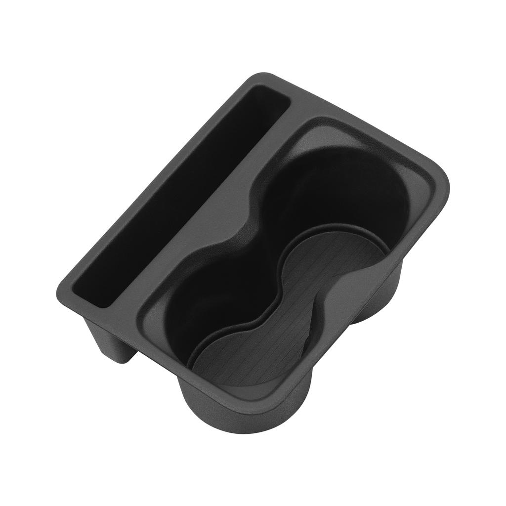 LUCKEASY for BYD M6 2024 2025 Center Console Cup Holder Shock-Absorbing Storage Tray Tidying Car Accessories Black TPE