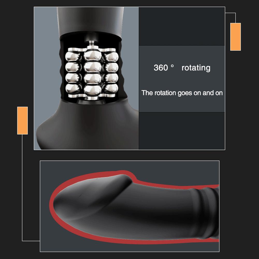 Silicone Anal Vibrator Rotation Beads Prostate Stimulator Massager Delay Ejaculation Ring Anal Butt Plug Dildos Sex Toys for Men