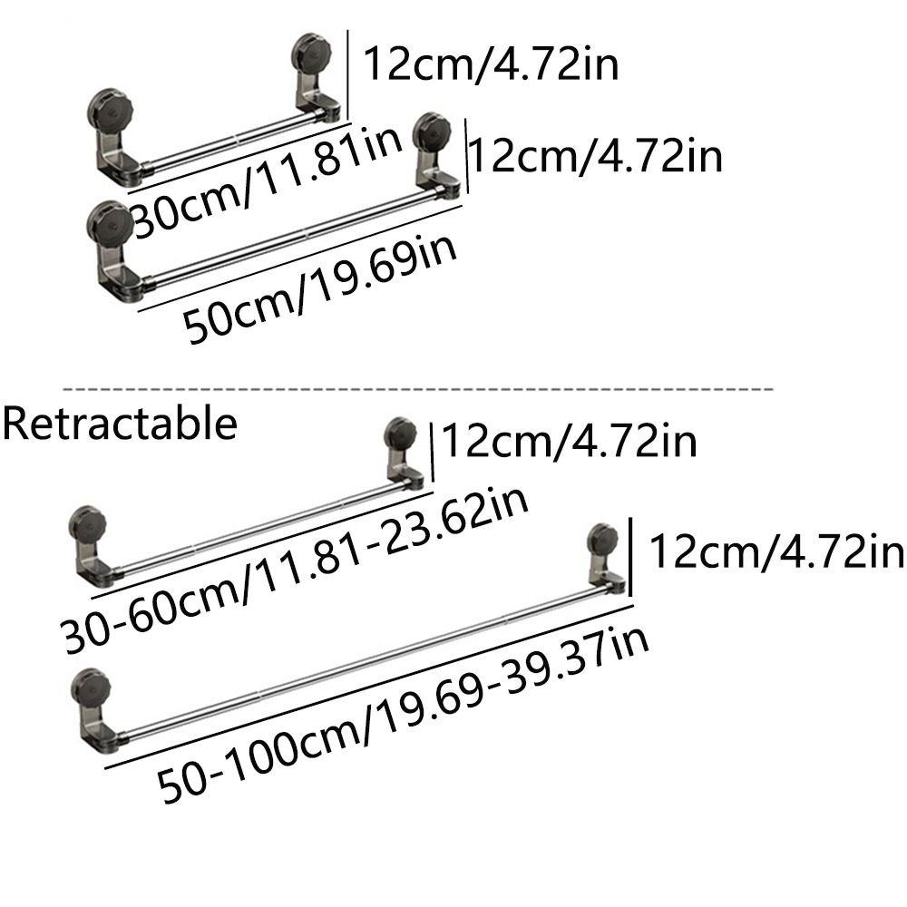 Wall-Mounted Suction Cup Towel Rack Waterproof Shower Slipper Hanger Bathroom Towel Rod  Kitchen