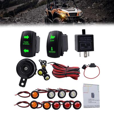 Kits de clignotants durables pour VTT UTV Kits de clignotants étanches et résistants à la corrosion avec klaxon Installation simple ABS