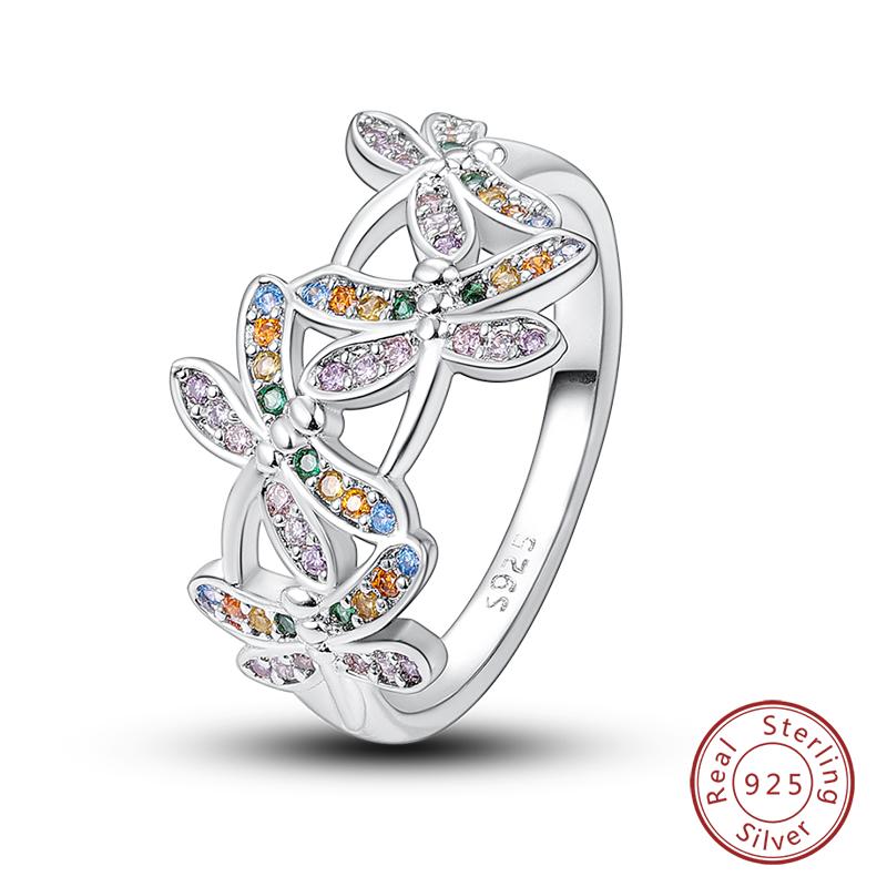 Rings For Women 925 Silver Heart Shaped Cross Crown Rings Sparkling Colorful Zircon Wedding Engagement Jewelry Gifts