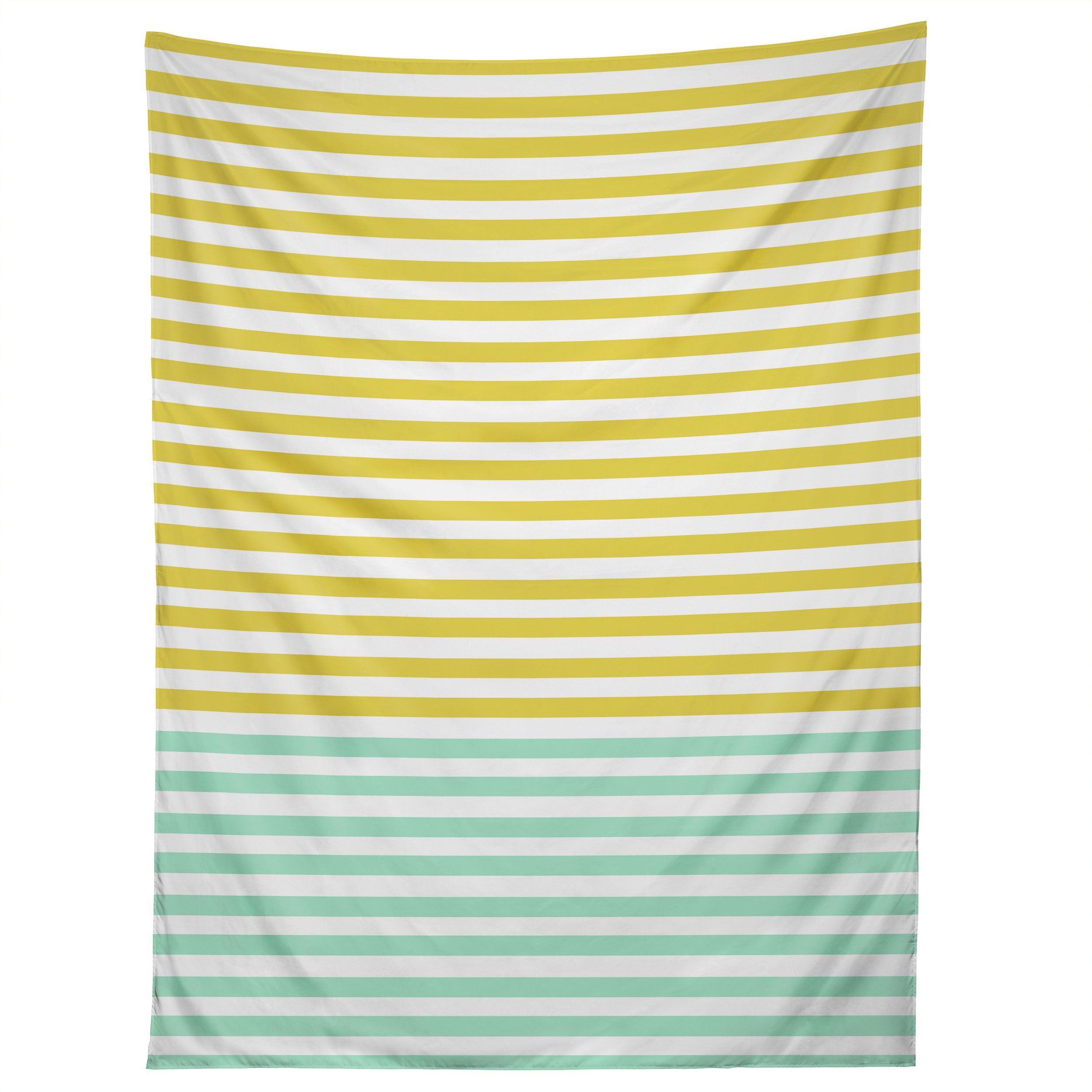 MINT AND CHARTREUSE STRIPES tapestry 75x100