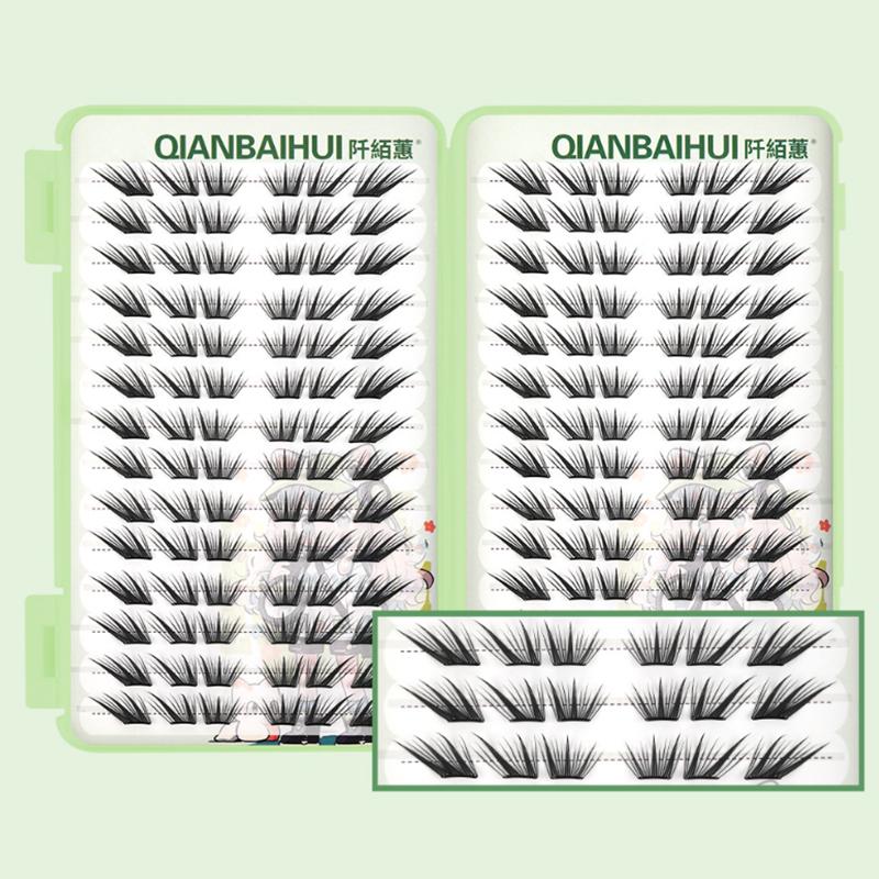 6/28 Rows Eye Manga False Eyelashes Large Capacity Tapered Thick Segmented Individual Cluster Lash Extensions Enlarge Eyes