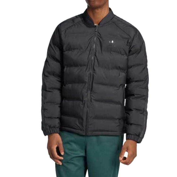 adidas Originals SST Einfarbiges Logo-Muster Outdoor Lässig Sportlich Warm Reißverschluss Stehkragen Jacke Herren Jacke Schwarz IZ1841