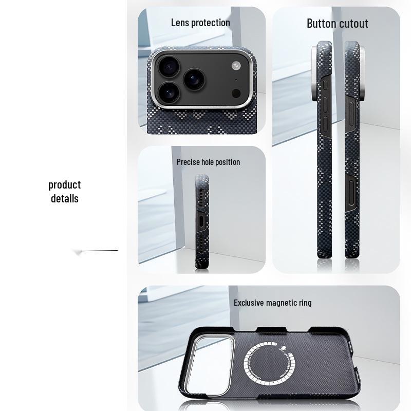 Apple 17 Pro Magnetische Kevlar Handyhülle - Aramidfaser iPhone 17 Air Schutzhülle