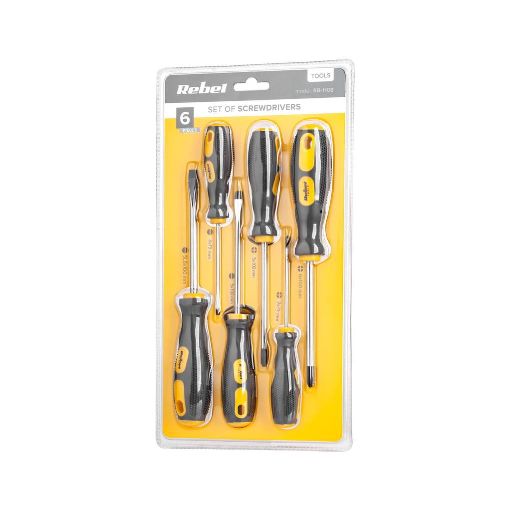 Rebel Tools Magnetic Screwdriver Set 6 pcs.