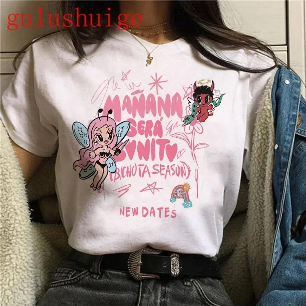 Y2k 90s Manana Sera Bonito Bichota Karol G T Shirt Women Short Sleeve Woman Graphic T Shirts O Neck Tee Trendy Clothing