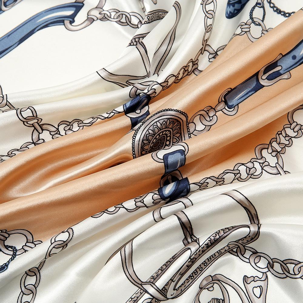 90*90Cm Women Square Silk Scarf Luxury Large Shawl Neckerchief Print Headband Female Foulard Bandana Wraps Hijab Scarves