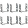 Vidaxl Post Anchors, 6 Pcs, Silver, 14 X 6 X 15 Cm, Steel