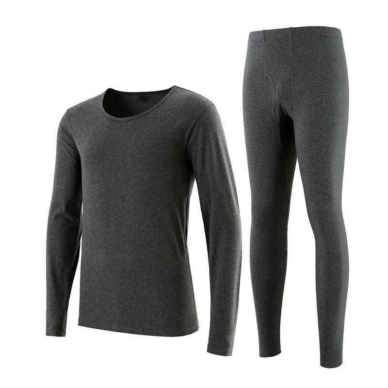 Men's Autumn/Winter Thin Lycra Cotton Base Layer Set: Warm Underwear & Knitwear Pants