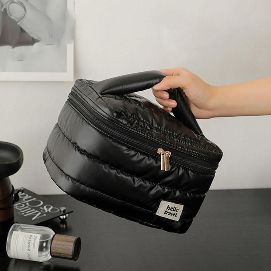 Make Up Bag Large Capacity Waterproof Makeup Handbag Travel Cosmetic Toiletry Storage Pouch Elegant Ladies Square Zipper Bag