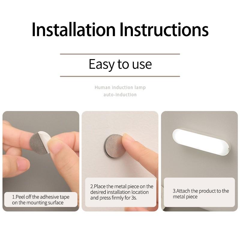 LED PIR Bewegungssensor Licht Kabellos USB Aufladbare Magnetische LED Nachtlicht Lampe Für Treppenhaus Gang Kleiderschrank Babypflege Schlafzimmer Licht