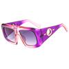 Retro Luxury Leopard Print Square Sunglasses Y2K Brand Contrasting Color Frame Wide Leg Design UV400 Protection