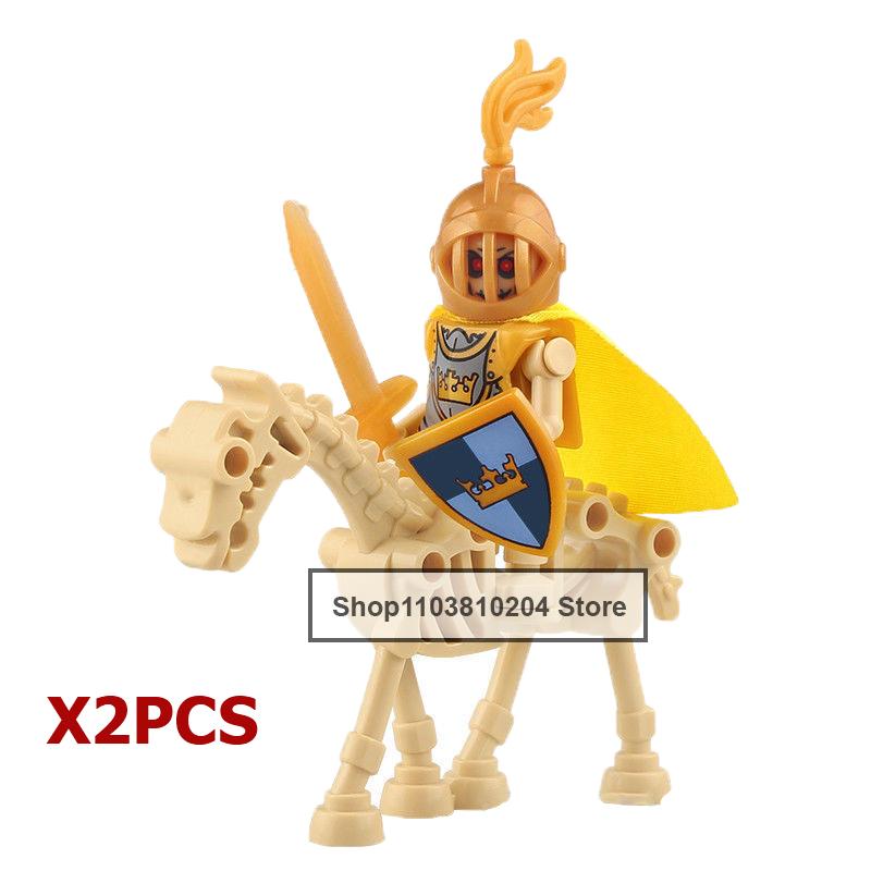 Skeleton Soldier Army King Knight Undead Horse Warrior Bricks Building Block Ringwraith Saddle Roman Soldiers Sword Waffen Toys