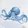 Großer blauer Oktopus Wandaufkleber Meeres Tier Wanddekal Abziehen Und Aufkleben Kunst Wandbild für Badezimmer Küche Wohnzimmer Sommer Wanddekoration