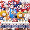 118pcs Baseball Party Decorations, Baseball Birthday Decors Set Include Baseball Cupcake Toppers Balloons Hanging Etc Baseball Themed Party Decor