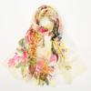 Georgette Floral Printed Shawl Chiffon Silk Scarf Lightweight Neck Scarf Summer Neck Sun Protection Silk Scarf Shawl 160*50cm