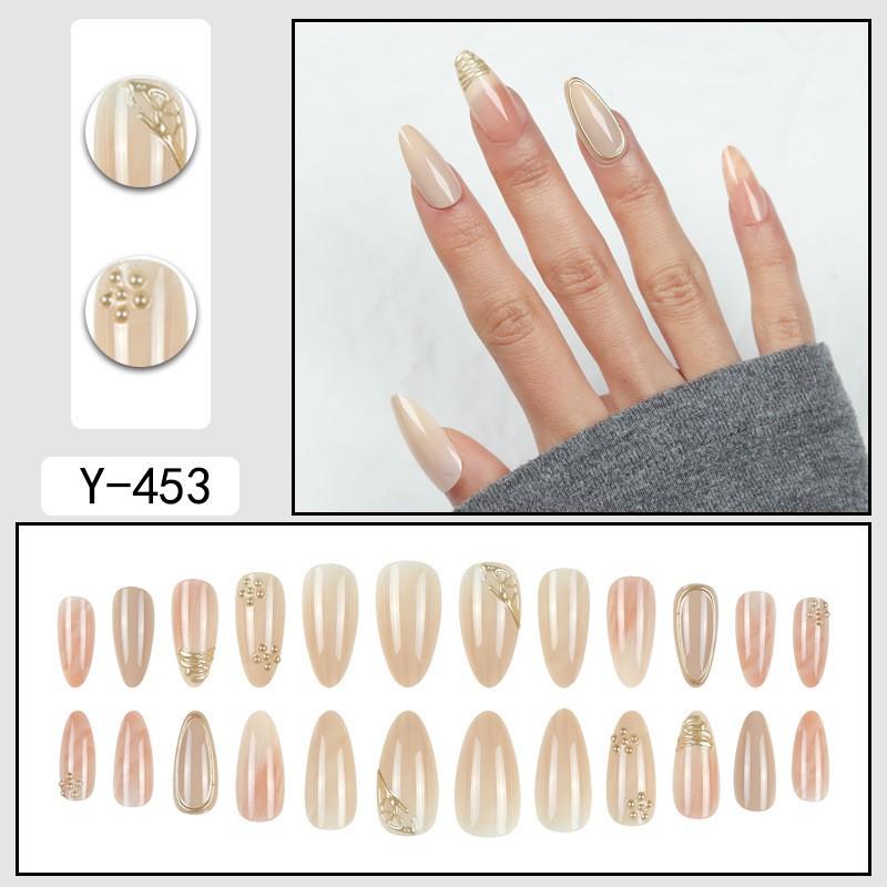 Short Press-On Nails Set With Floral Design Minimalist False Women Wearable Nail Tips In Multiple Colors