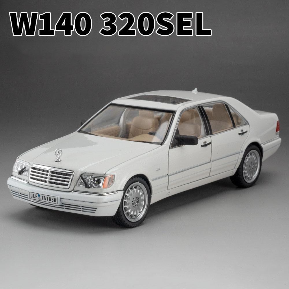 1:24 W140 320SEL M3 Toy Car Model Alloy Diecast Sound Light Pull Back Miniature Vehicles Models Christmas Gifts for Kids