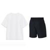 Li Ning Cartoon Big Logo Round Neck Short Sleeve Sports Leisure Set Unisex Sets White Black YHSU221-2+YKST119-1