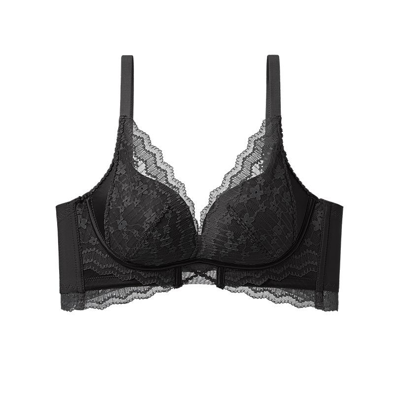 Small Breasts Gather Lace, Sexy Mulberry Silk A, Bacteriostatic, Temperature-changing Lining, No Steel Ring Bra Set
