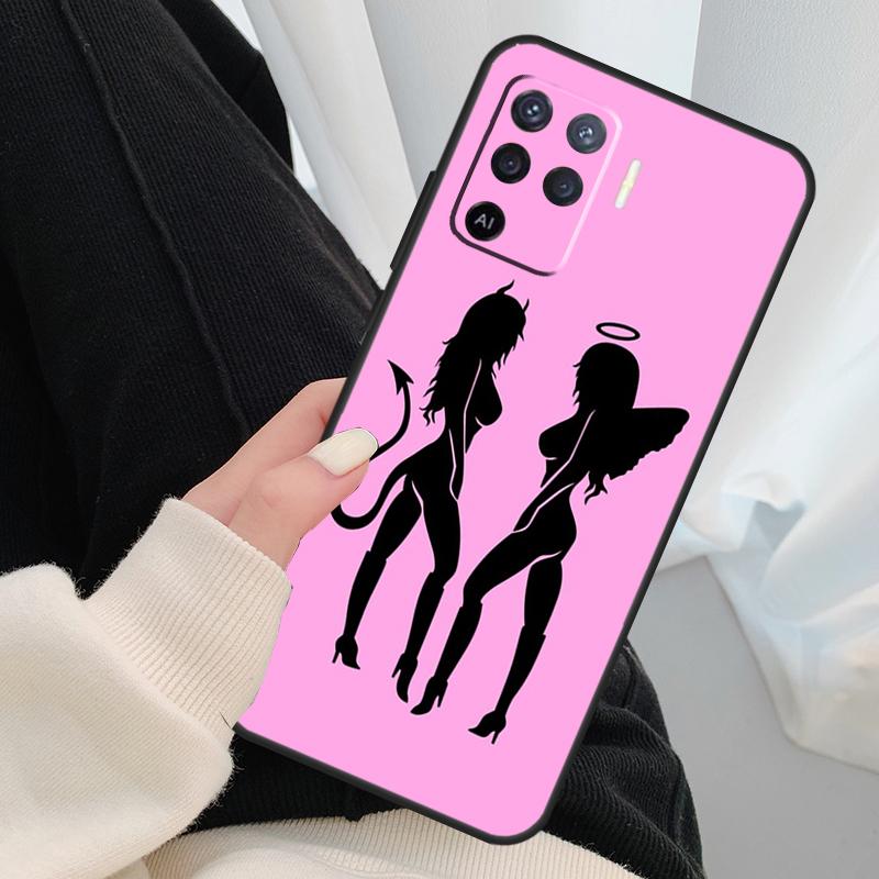 Angel Devil Girl Case For Oppo A40 A60 A80 A5 Pro A15 A16 A17 A57 A77 A94 A74 A54 A76 A96 A18 A38 A58 A78 A98