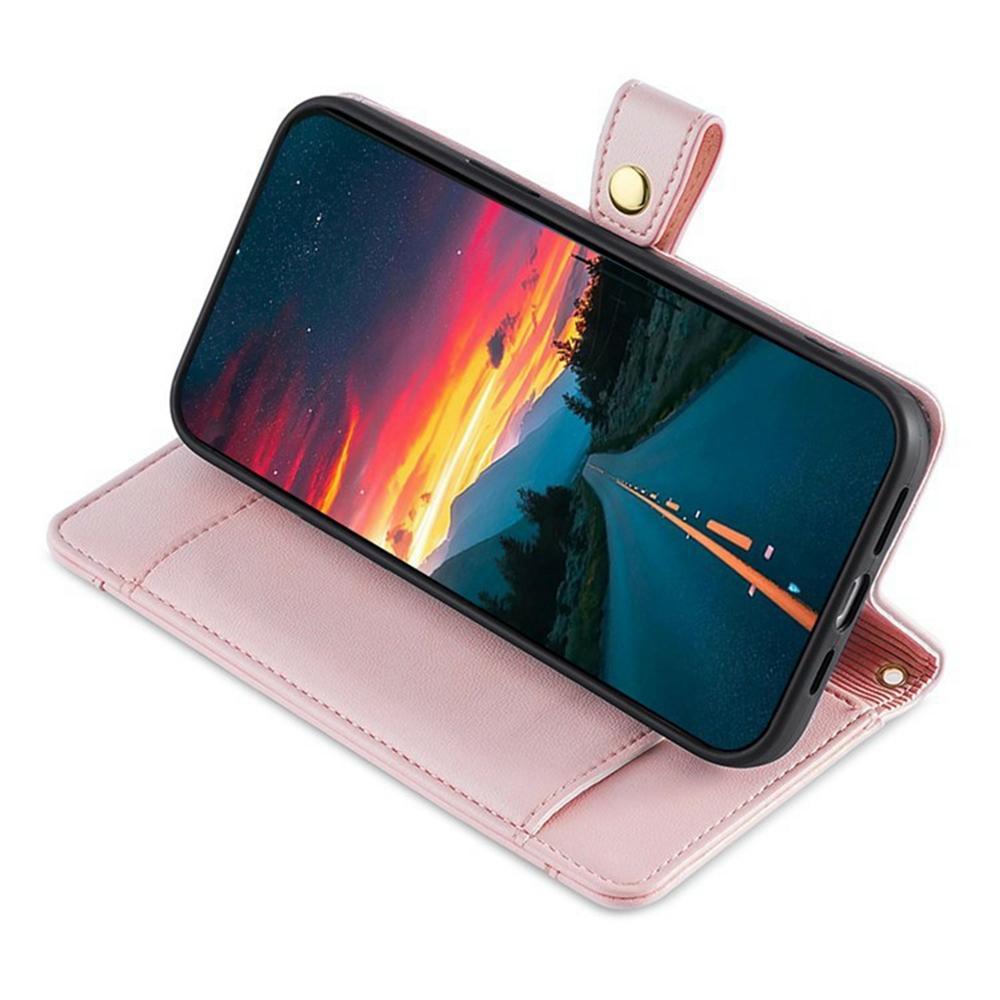 For Itel A50C Leather Case Zipper Pocket Wallet Phone Cover with 2 Straps
