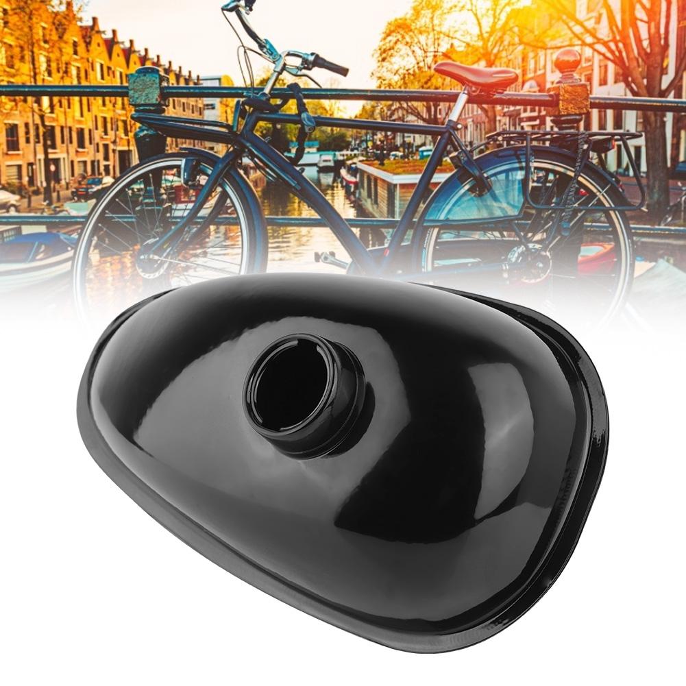 Durable Metal Black Motorized Bicycle 2L Fuel Gas Tank with Cap 80CC Cycling DIY Accessory