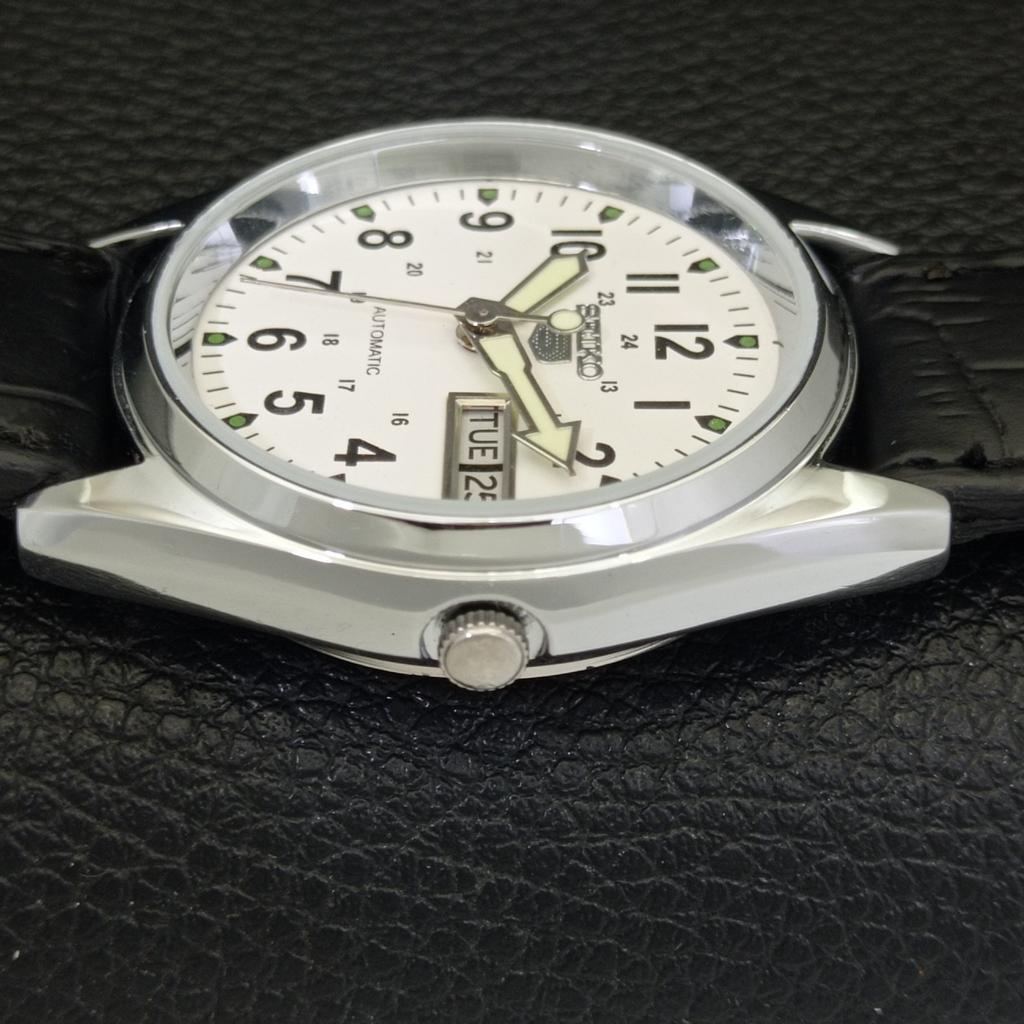 VINTAGE SEIKO 5 AUTOMATIC 6309A REFURBISHED JAPAN MENS WHITE WATCH a441684-1 Sk-a441684