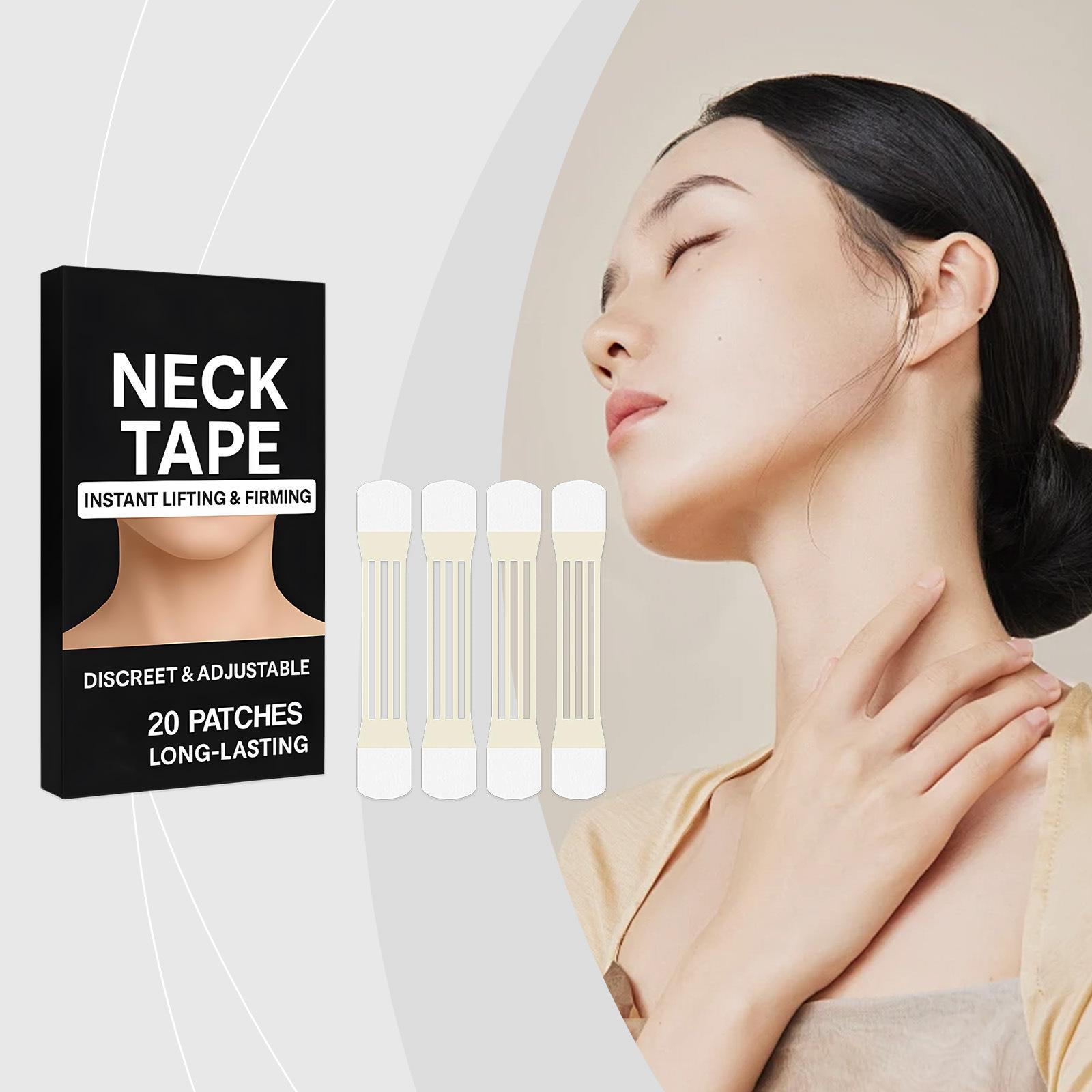 

20Pcs Invisible Neck Lifting Tape With Patch Waterproof Elasticity Neck Wrinkle Removal Adhesive Stickers Face Lift Tape