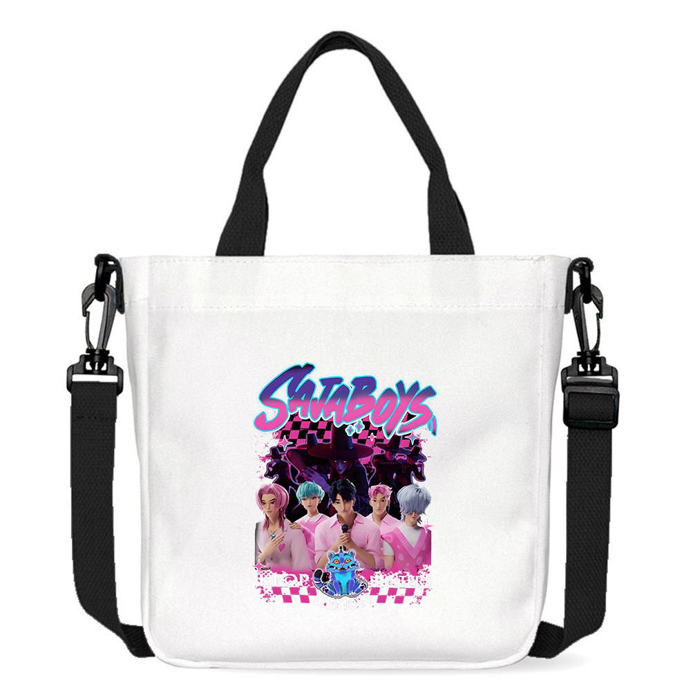 Kids Girls Kpop Hunters Derpy Rumi Zoey Mira Printed Student Lightweight Crossbody Bag Casual Canvas Shoulder Bags