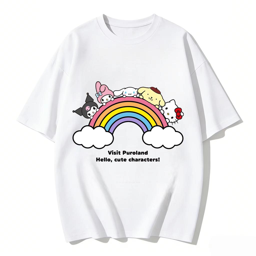 2026 HelloKitty Tee soft cotton short sleeve crew neck cute print lightweight summer top for Women daily casual wear