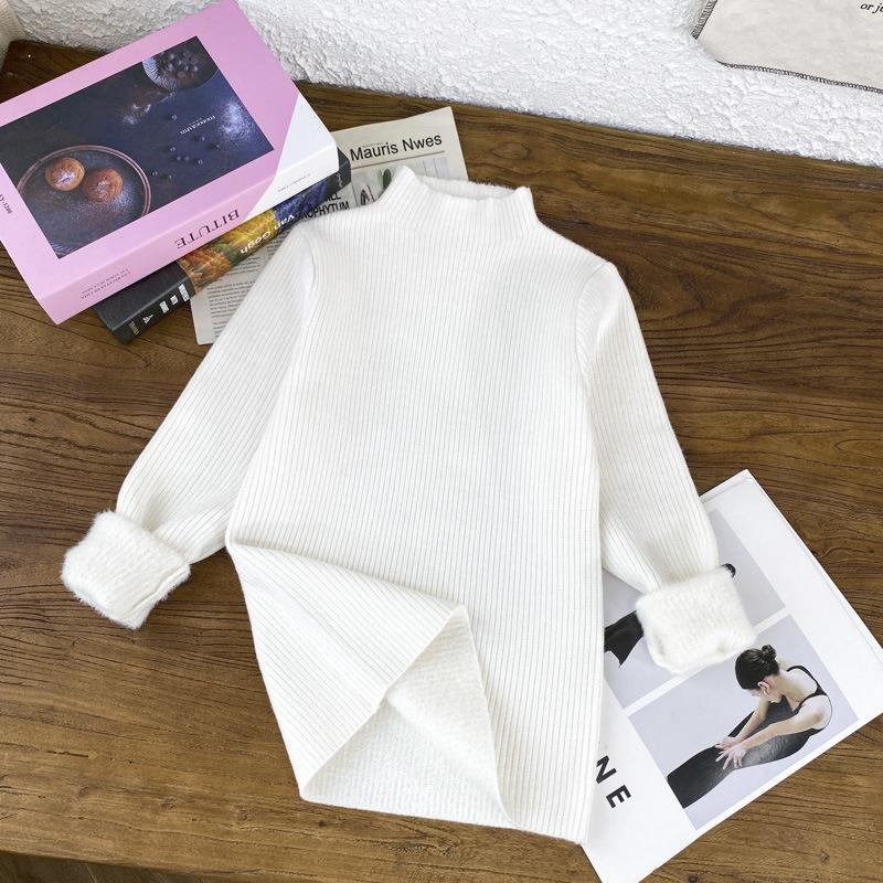 

Свитера для маленьких девочек, однотонные детские свитера с высоким воротом, мягкие теплые водолазки с длинным рукавом, зимние топы, осенние новые трикотажные изделия 150