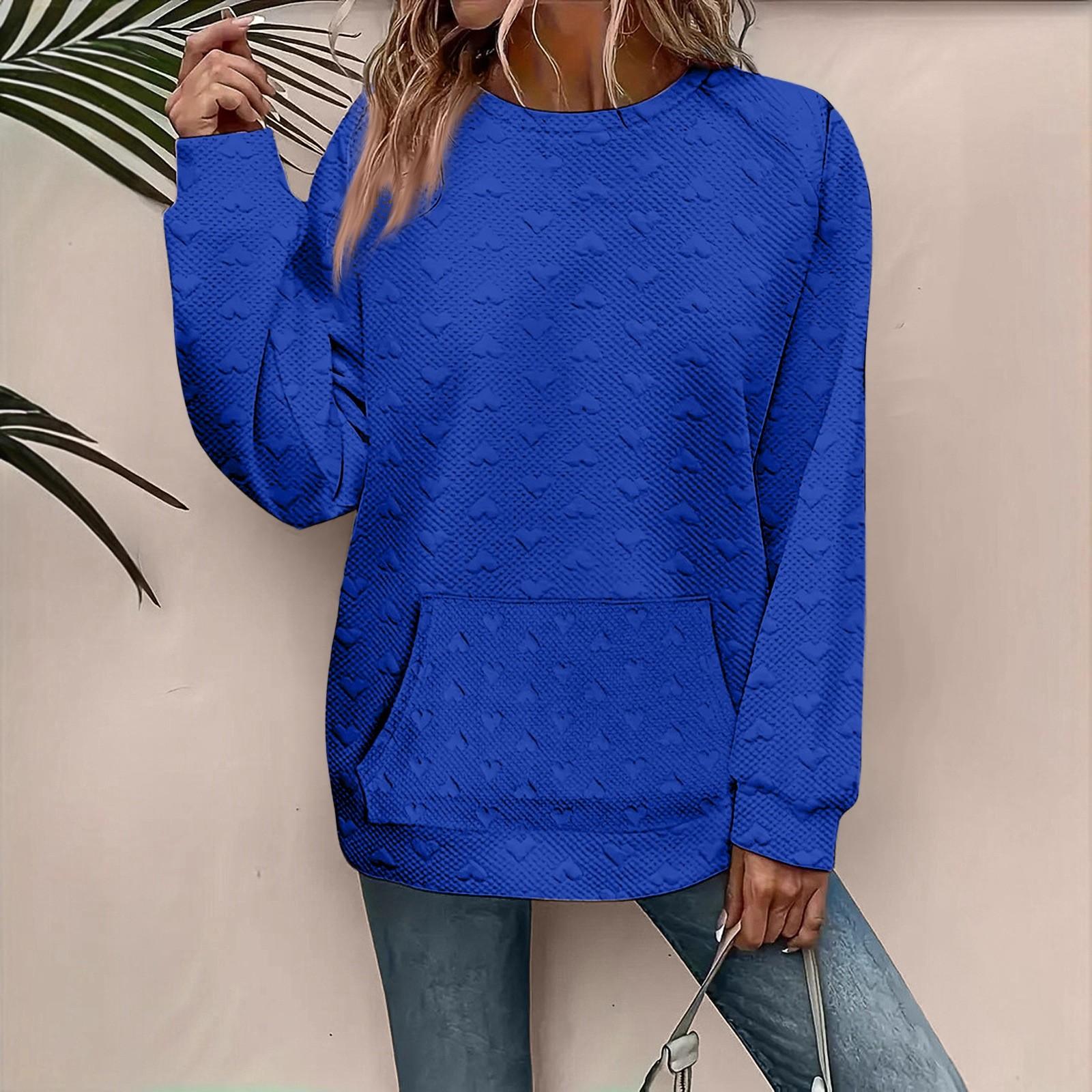 

Женский модный однотонный топ с длинным рукавом S синий