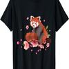 Roter Panda Kirschblütenblume Vintage T-Shirt