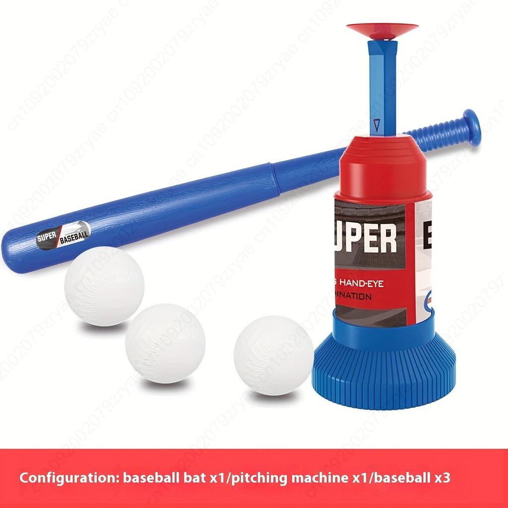 5Pcs Kids Baseball Set, 1 Adjustable Bat & 1 Ball Launcher With 3 Balls,Family Travel Game, Perfect For Thanksgiving/Christmas