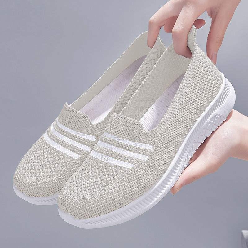 Old Beijing Women's Fly-Knit Fashion Mesh Walking Shoes - Soft Sole, Spring Style