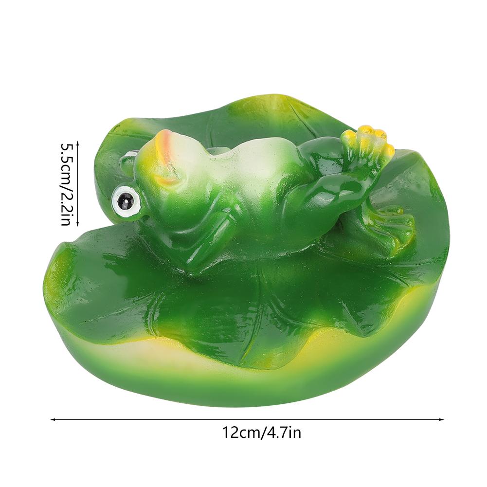 Simulation Artificial Floating Water Lotus Leaf Frog Amimal Pond Fish Tank Decoration
