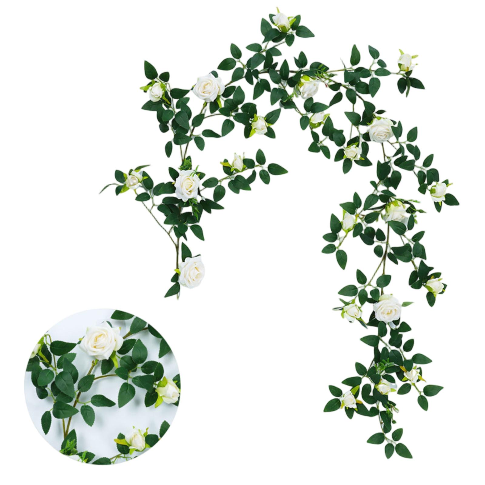 

1,8 м Искусственная цветочная лоза, Искусственная цветочная лоза, Пластиковый цветок, Маскировка трубы, Украшение балкона One Size белый