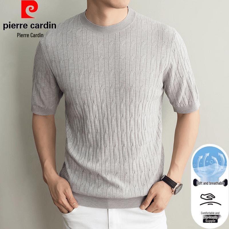 Pierre Cardin Men s Old Money Style Knit Crew Neck Short Sleeve T-Shirt XL