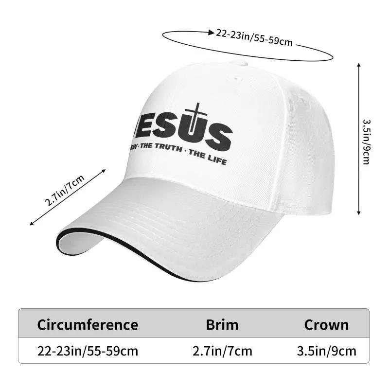 Jesus Christ The Way The Truth The Life Baseball Cap Sun Protection Adjustable Religion Cross Christian Faith Dad Hat