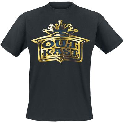 Outkast Band Gouden Kroon Logo Print T-shirt 100% Katoen Casual Neutraal T-shirt Zuidelijke Hip Hop Streetwear voor Unisex Vrouwen