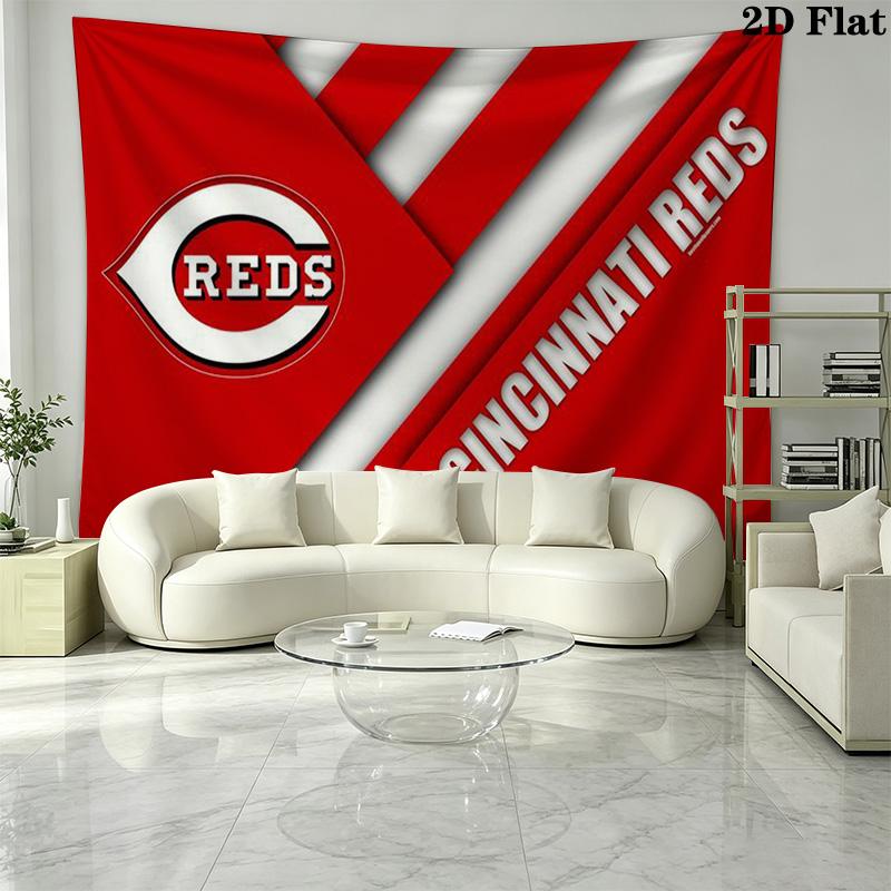 Cincinnati Reds Wall Tapestry Aesthetic Wall Hanging Printed Fabric Blanket Decorative Tapestries for Bedroom Living Room Home Decor