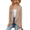 2023 Autumn and Winter Leisure Long Sleeve Solid Color Loose Cardigan Top Knitted Coat for Women