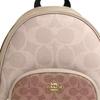 COACH Court 28 Color Block Classic Logo Coated Canvas Backpack Large Women's Sand & Tan